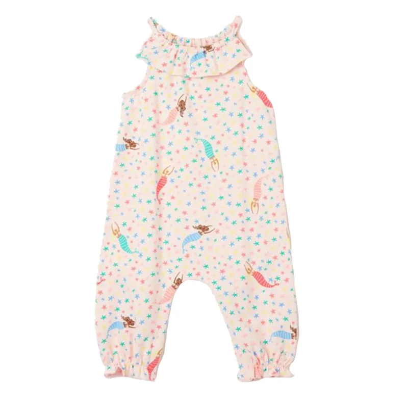 Joules Miriam Printed Frill Romper - Mermaid Star Jasmine